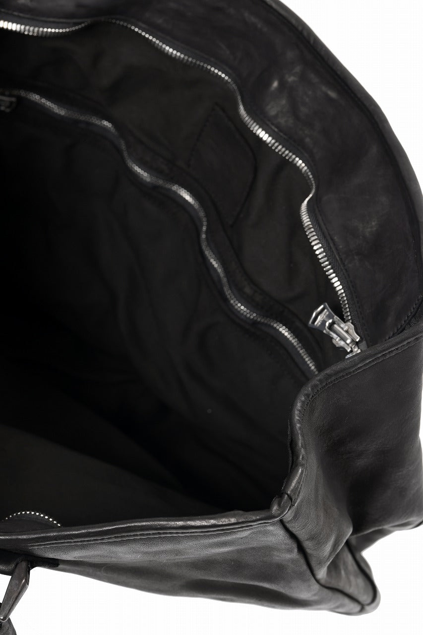 Load image into Gallery viewer, ISAMU KATAYAMA BACKLASH ZIP TOTE BAG / OBJECT DYED JAPAN ROUGH STEER (BLACK)