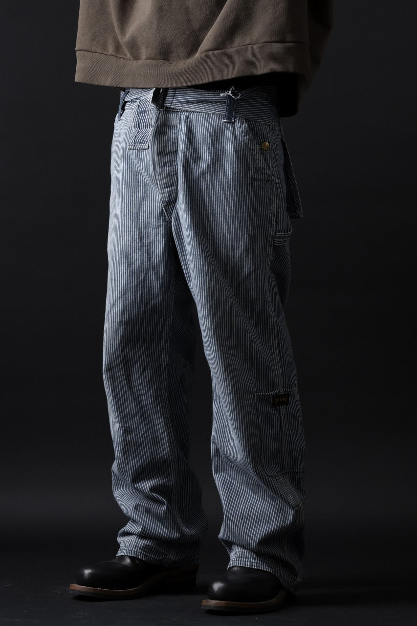 画像をギャラリービューアに読み込む, CHANGES REMAKE PAINTER HICKORY DENIM PANTS with APRON PARTS (INDIGO)