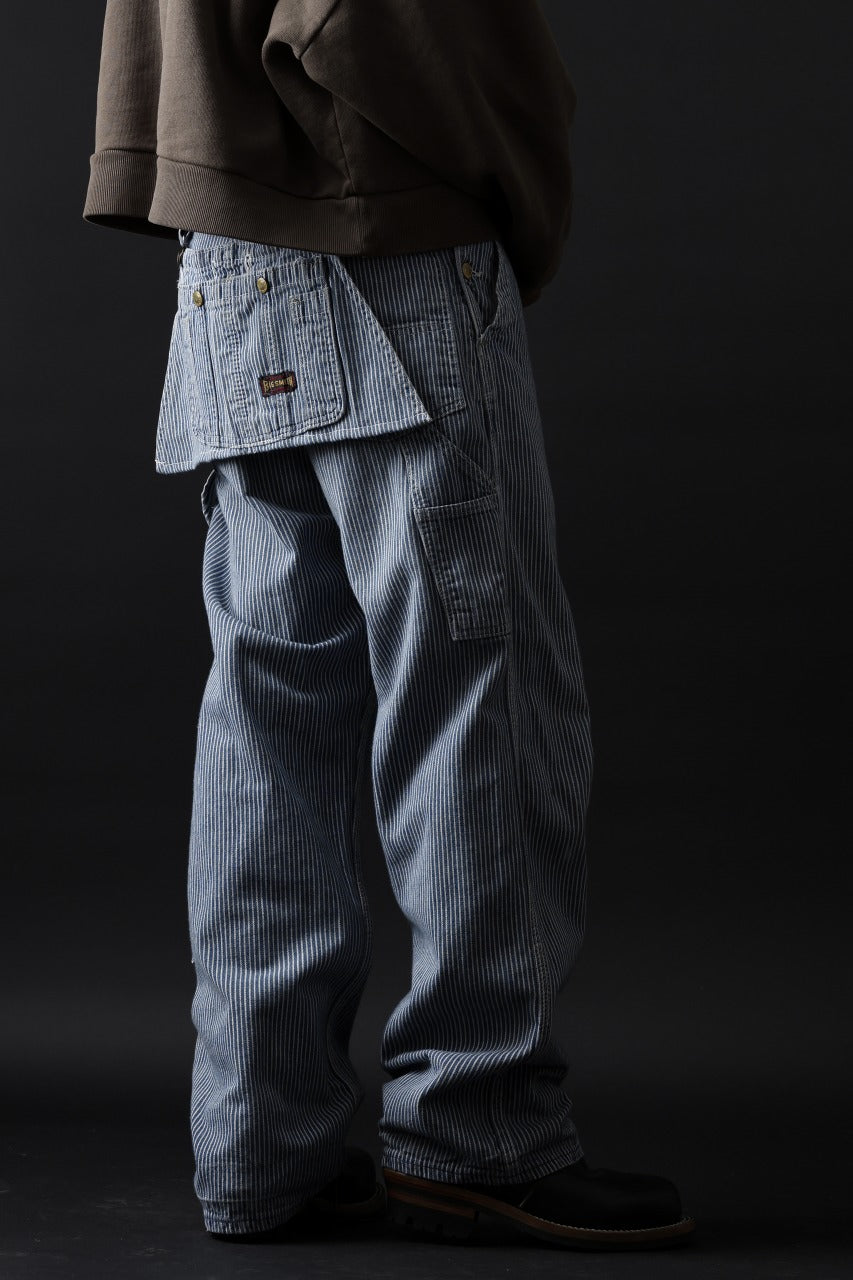 画像をギャラリービューアに読み込む, CHANGES REMAKE PAINTER HICKORY DENIM PANTS with APRON PARTS (INDIGO)