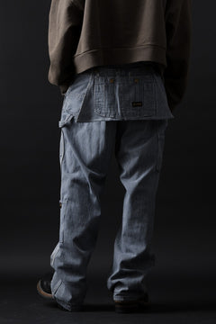 画像をギャラリービューアに読み込む, CHANGES REMAKE PAINTER HICKORY DENIM PANTS with APRON PARTS (INDIGO)