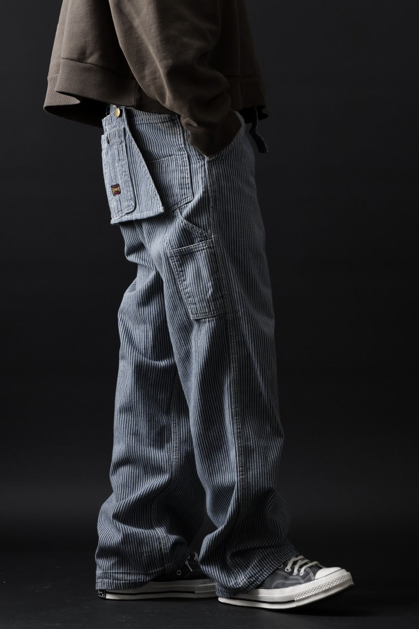 画像をギャラリービューアに読み込む, CHANGES REMAKE PAINTER HICKORY DENIM PANTS with APRON PARTS (INDIGO)