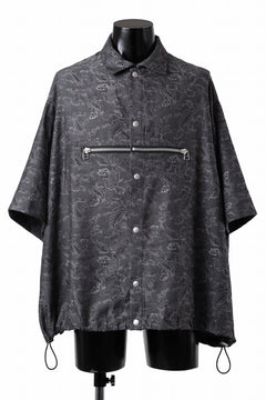 画像をギャラリービューアに読み込む, A.F ARTEFACT FRONT ZIP SQUEEZING SHIRT / PAISLEY JACQUARD (D.GREY)