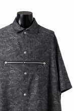 画像をギャラリービューアに読み込む, A.F ARTEFACT FRONT ZIP SQUEEZING SHIRT / PAISLEY JACQUARD (D.GREY)