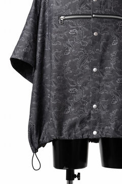 画像をギャラリービューアに読み込む, A.F ARTEFACT FRONT ZIP SQUEEZING SHIRT / PAISLEY JACQUARD (D.GREY)