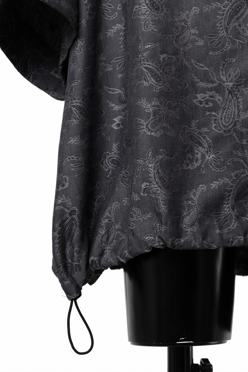 画像をギャラリービューアに読み込む, A.F ARTEFACT FRONT ZIP SQUEEZING SHIRT / PAISLEY JACQUARD (D.GREY)