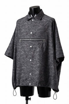 画像をギャラリービューアに読み込む, A.F ARTEFACT FRONT ZIP SQUEEZING SHIRT / PAISLEY JACQUARD (D.GREY)