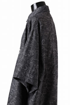 画像をギャラリービューアに読み込む, A.F ARTEFACT FRONT ZIP SQUEEZING SHIRT / PAISLEY JACQUARD (D.GREY)