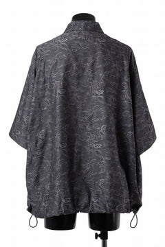 画像をギャラリービューアに読み込む, A.F ARTEFACT FRONT ZIP SQUEEZING SHIRT / PAISLEY JACQUARD (D.GREY)