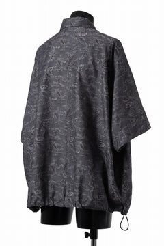 画像をギャラリービューアに読み込む, A.F ARTEFACT FRONT ZIP SQUEEZING SHIRT / PAISLEY JACQUARD (D.GREY)