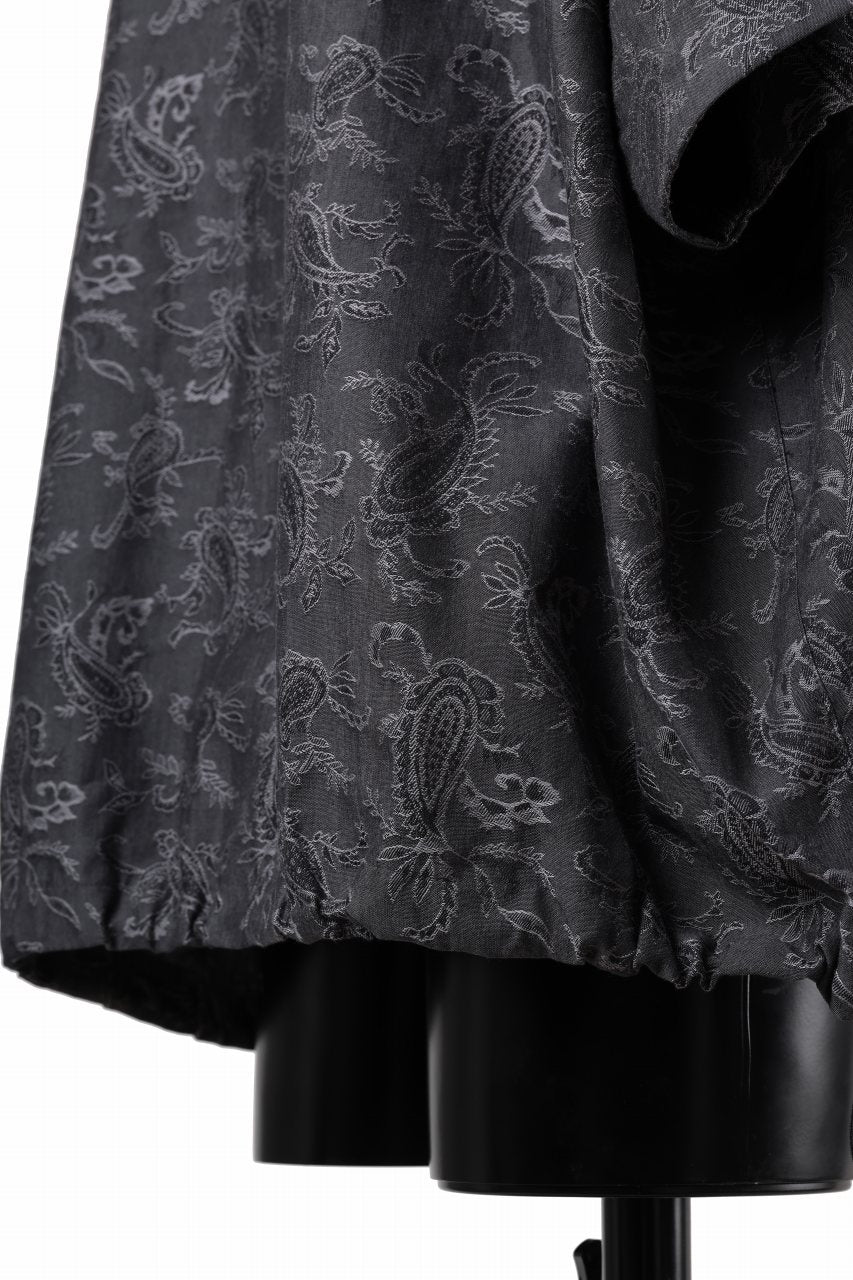 画像をギャラリービューアに読み込む, A.F ARTEFACT FRONT ZIP SQUEEZING SHIRT / PAISLEY JACQUARD (D.GREY)