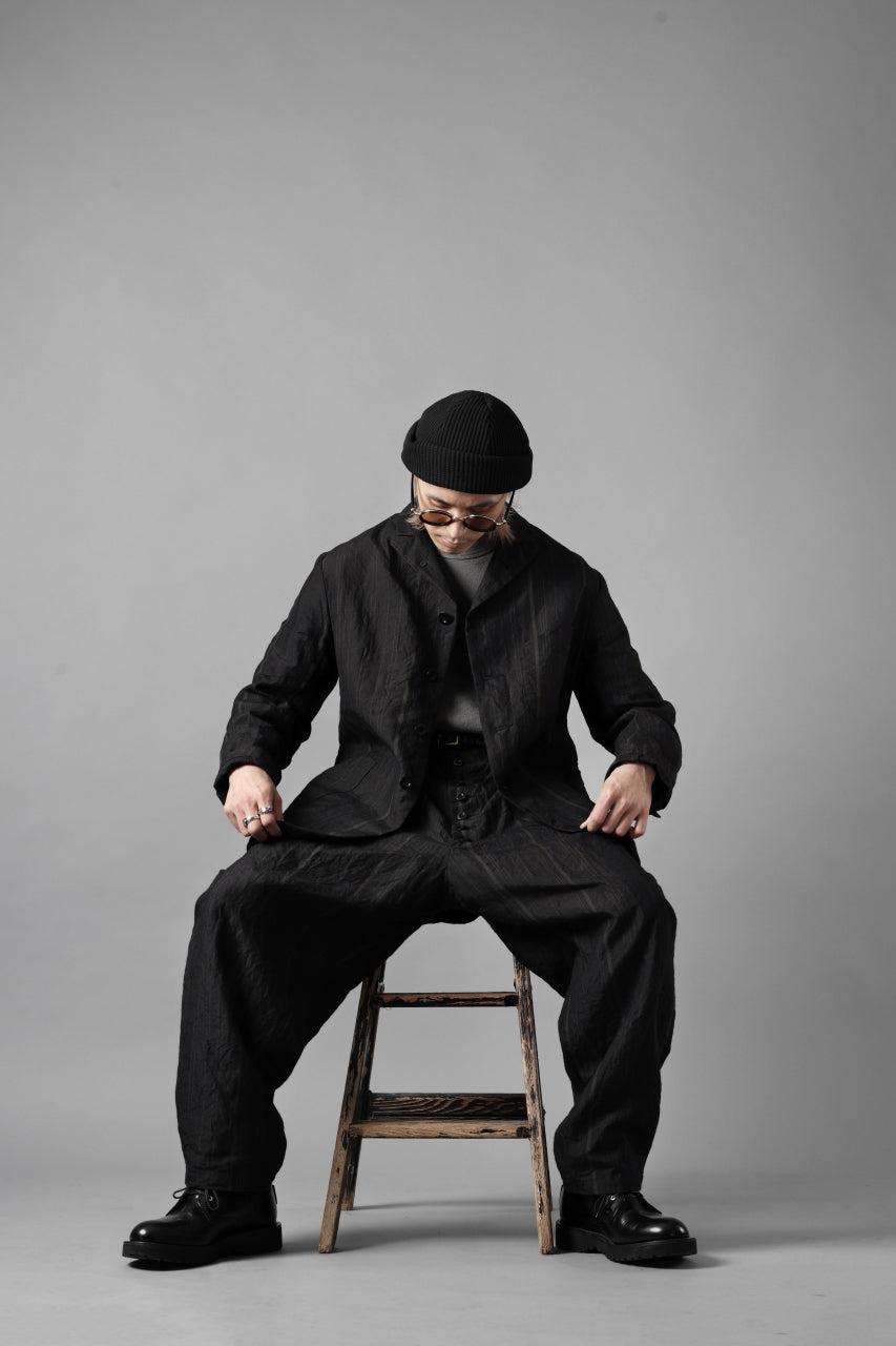 画像をギャラリービューアに読み込む, KLASICA exclusive "KLING" SINGLE LAYER 3 POCKET BLAZER / LIGHT WEIGHT DARK RANDOM STRIPE RAMIE (IRON STRIPES)