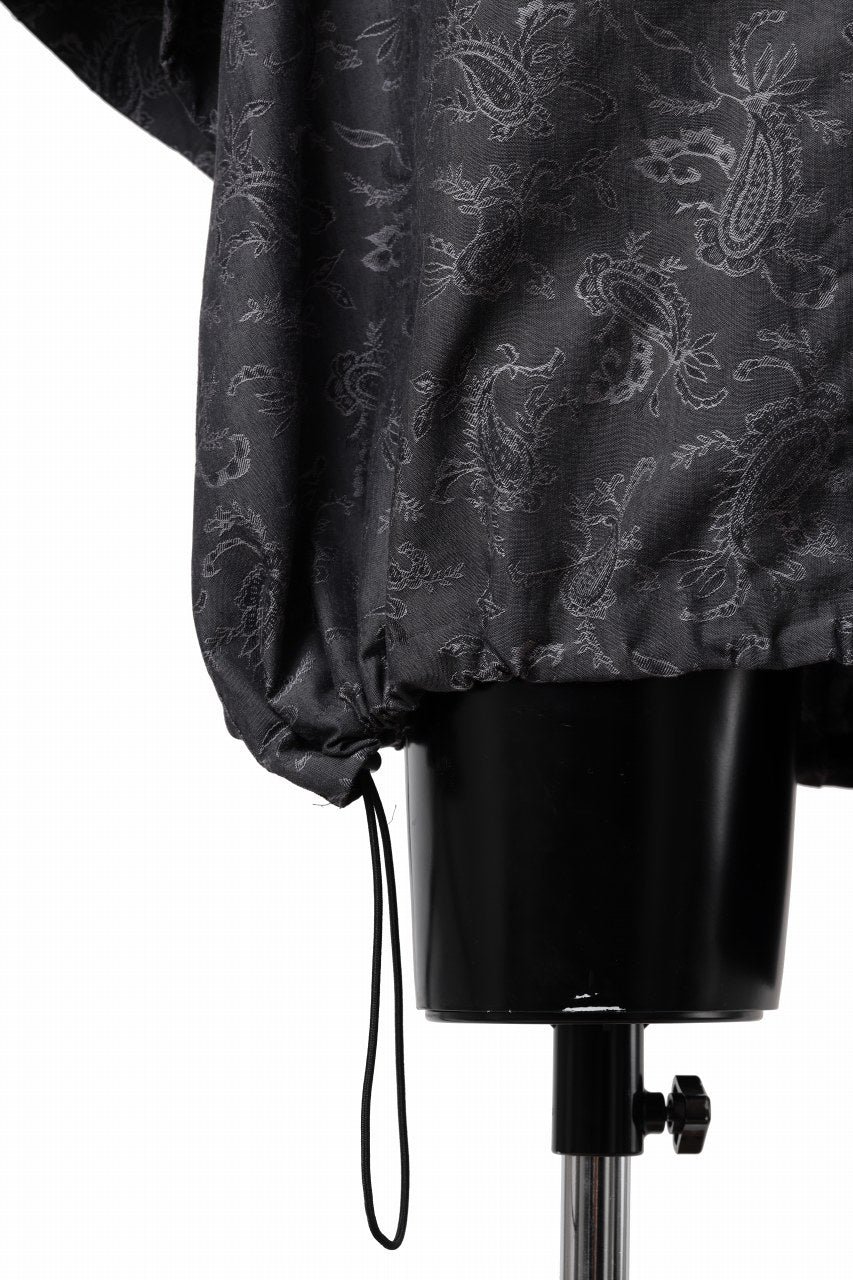 画像をギャラリービューアに読み込む, A.F ARTEFACT FRONT ZIP SQUEEZING SHIRT / PAISLEY JACQUARD (D.GREY)