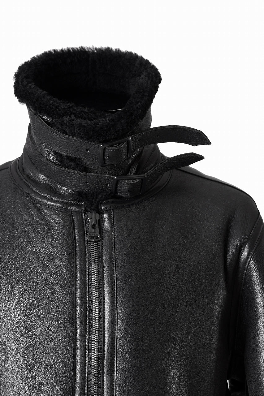 Load image into Gallery viewer, ISAMU KATAYAMA BACKLASH "LIMITED" B-3 FLIGHT JACKET / SPANISH MOUTON NATIVE BOMBER FINISH (BLACK)