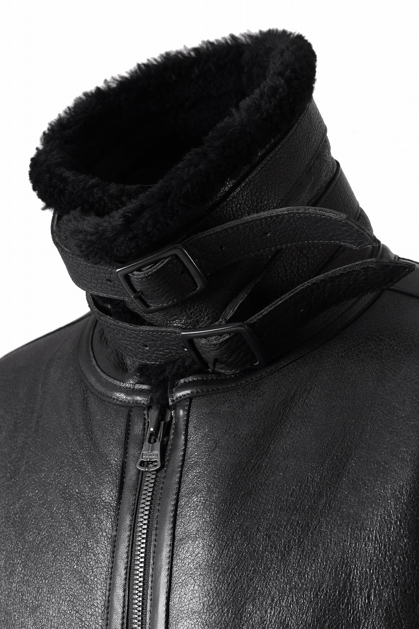 Load image into Gallery viewer, ISAMU KATAYAMA BACKLASH "LIMITED" B-3 FLIGHT JACKET / SPANISH MOUTON NATIVE BOMBER FINISH (BLACK)