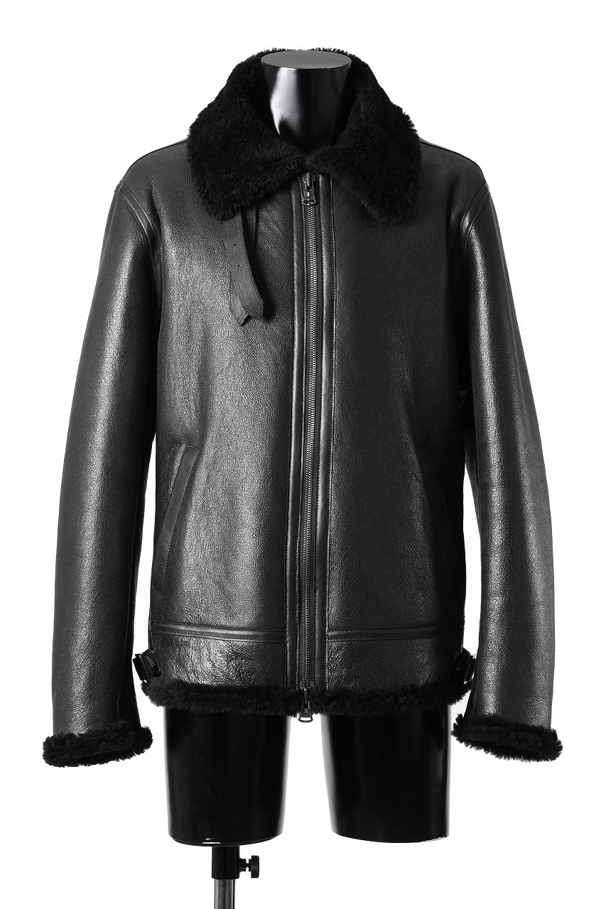 Load image into Gallery viewer, ISAMU KATAYAMA BACKLASH "LIMITED" B-3 FLIGHT JACKET / SPANISH MOUTON NATIVE BOMBER FINISH (BLACK)