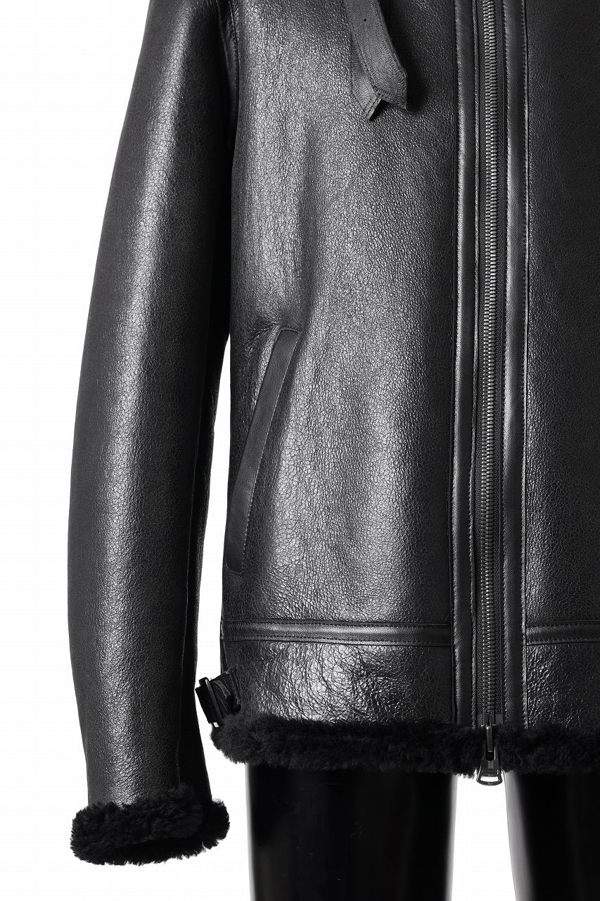 Load image into Gallery viewer, ISAMU KATAYAMA BACKLASH "LIMITED" B-3 FLIGHT JACKET / SPANISH MOUTON NATIVE BOMBER FINISH (BLACK)
