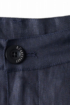 画像をギャラリービューアに読み込む, A.F ARTEFACT CURVED LONG PANTS / LINEN TWILL (NAVY)