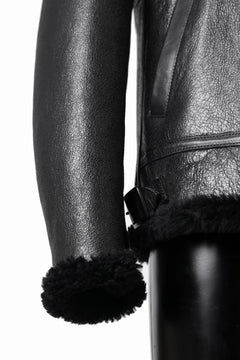 Load image into Gallery viewer, ISAMU KATAYAMA BACKLASH "LIMITED" B-3 FLIGHT JACKET / SPANISH MOUTON NATIVE BOMBER FINISH (BLACK)