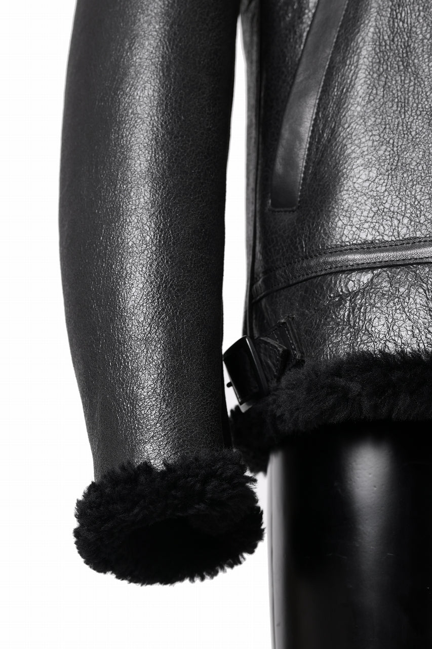 Load image into Gallery viewer, ISAMU KATAYAMA BACKLASH "LIMITED" B-3 FLIGHT JACKET / SPANISH MOUTON NATIVE BOMBER FINISH (BLACK)