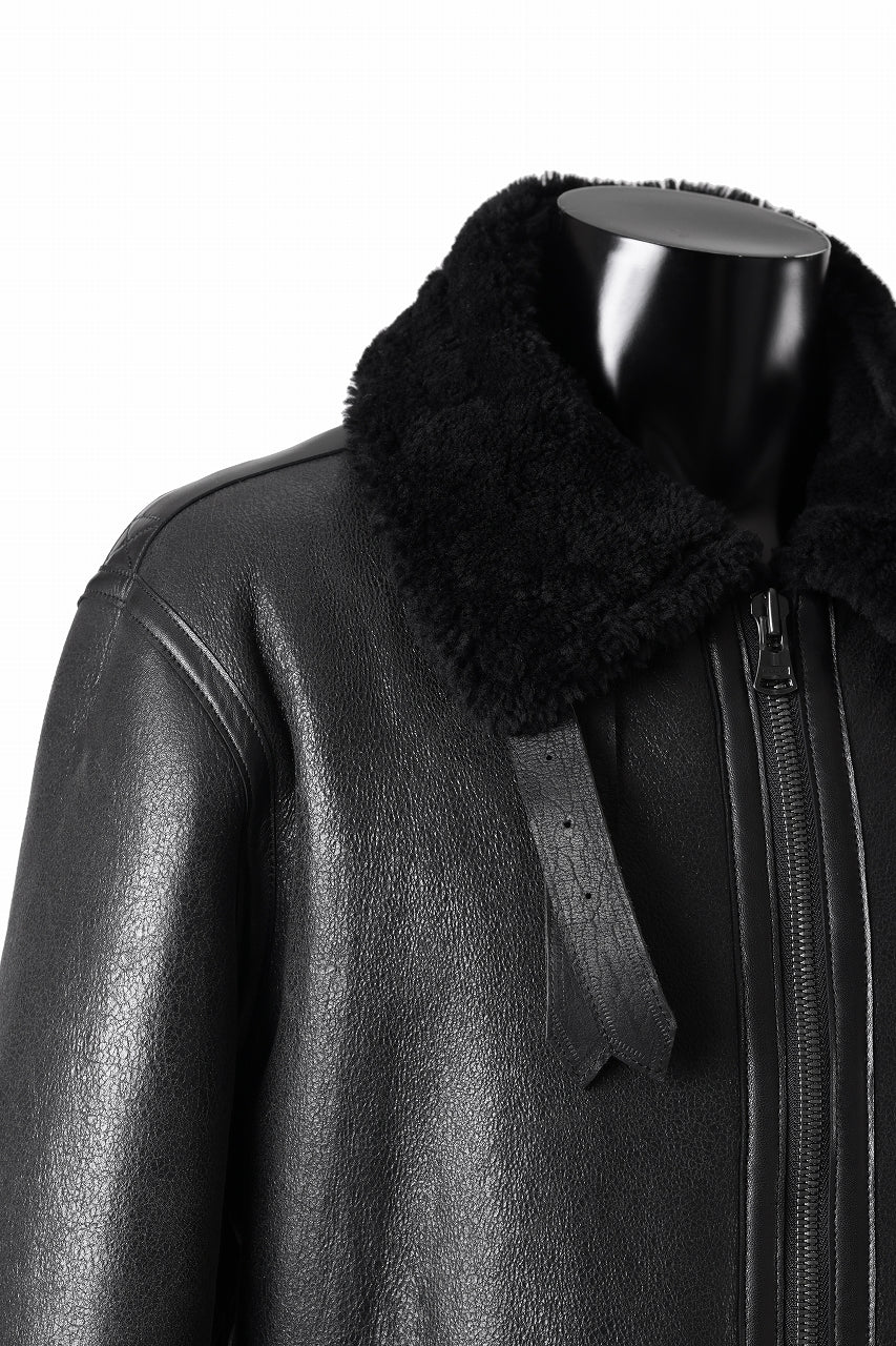 Load image into Gallery viewer, ISAMU KATAYAMA BACKLASH "LIMITED" B-3 FLIGHT JACKET / SPANISH MOUTON NATIVE BOMBER FINISH (BLACK)