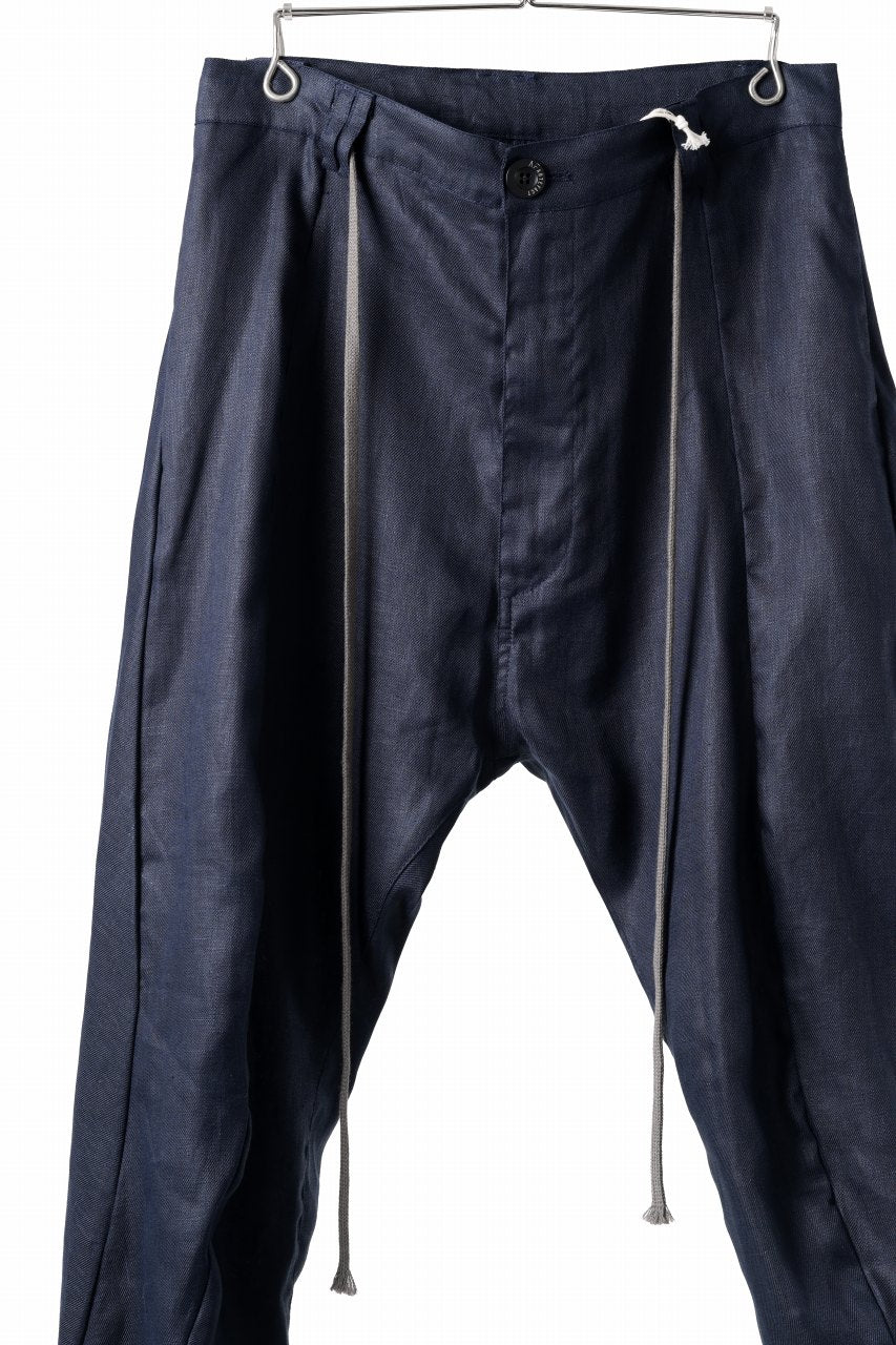 画像をギャラリービューアに読み込む, A.F ARTEFACT CURVED LONG PANTS / LINEN TWILL (NAVY)
