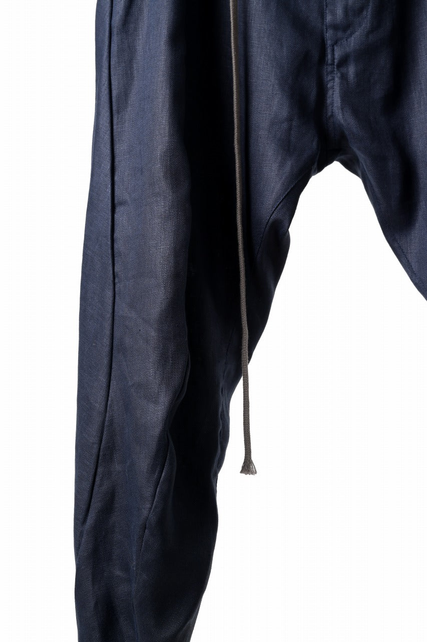 画像をギャラリービューアに読み込む, A.F ARTEFACT CURVED LONG PANTS / LINEN TWILL (NAVY)
