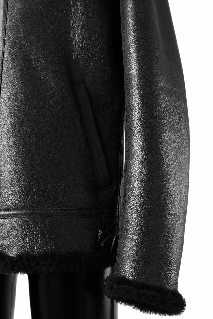 Load image into Gallery viewer, ISAMU KATAYAMA BACKLASH "LIMITED" B-3 FLIGHT JACKET / SPANISH MOUTON NATIVE BOMBER FINISH (BLACK)