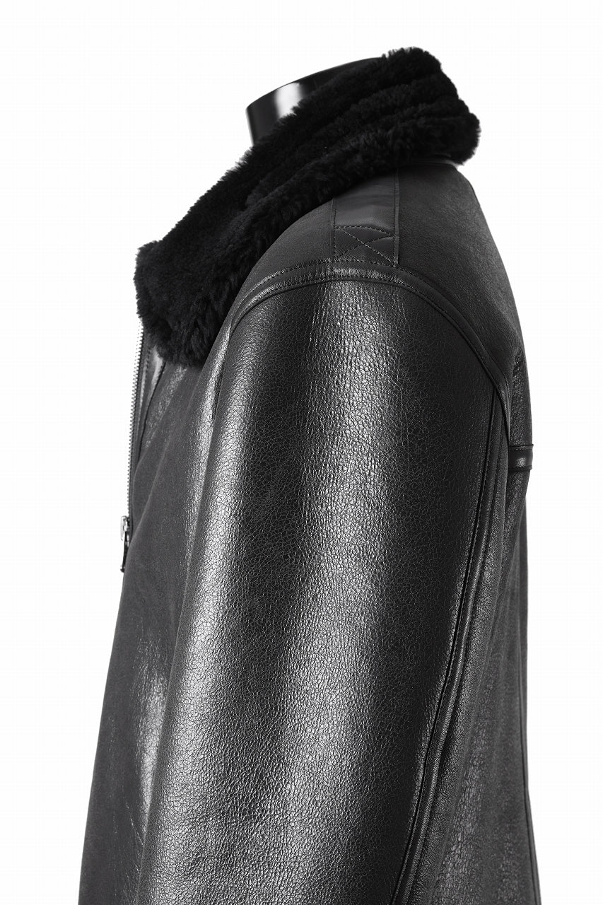 Load image into Gallery viewer, ISAMU KATAYAMA BACKLASH "LIMITED" B-3 FLIGHT JACKET / SPANISH MOUTON NATIVE BOMBER FINISH (BLACK)