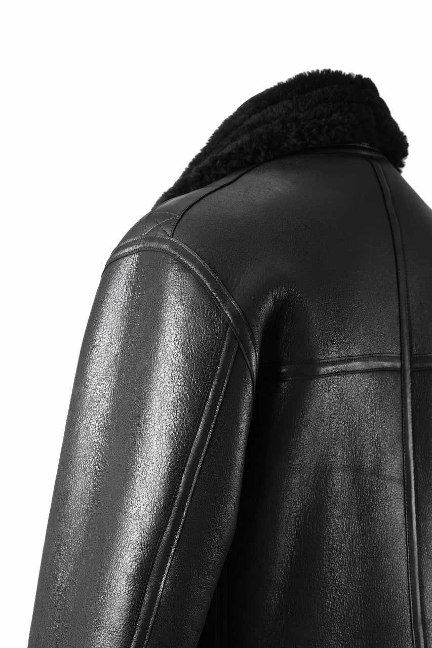 Load image into Gallery viewer, ISAMU KATAYAMA BACKLASH "LIMITED" B-3 FLIGHT JACKET / SPANISH MOUTON NATIVE BOMBER FINISH (BLACK)