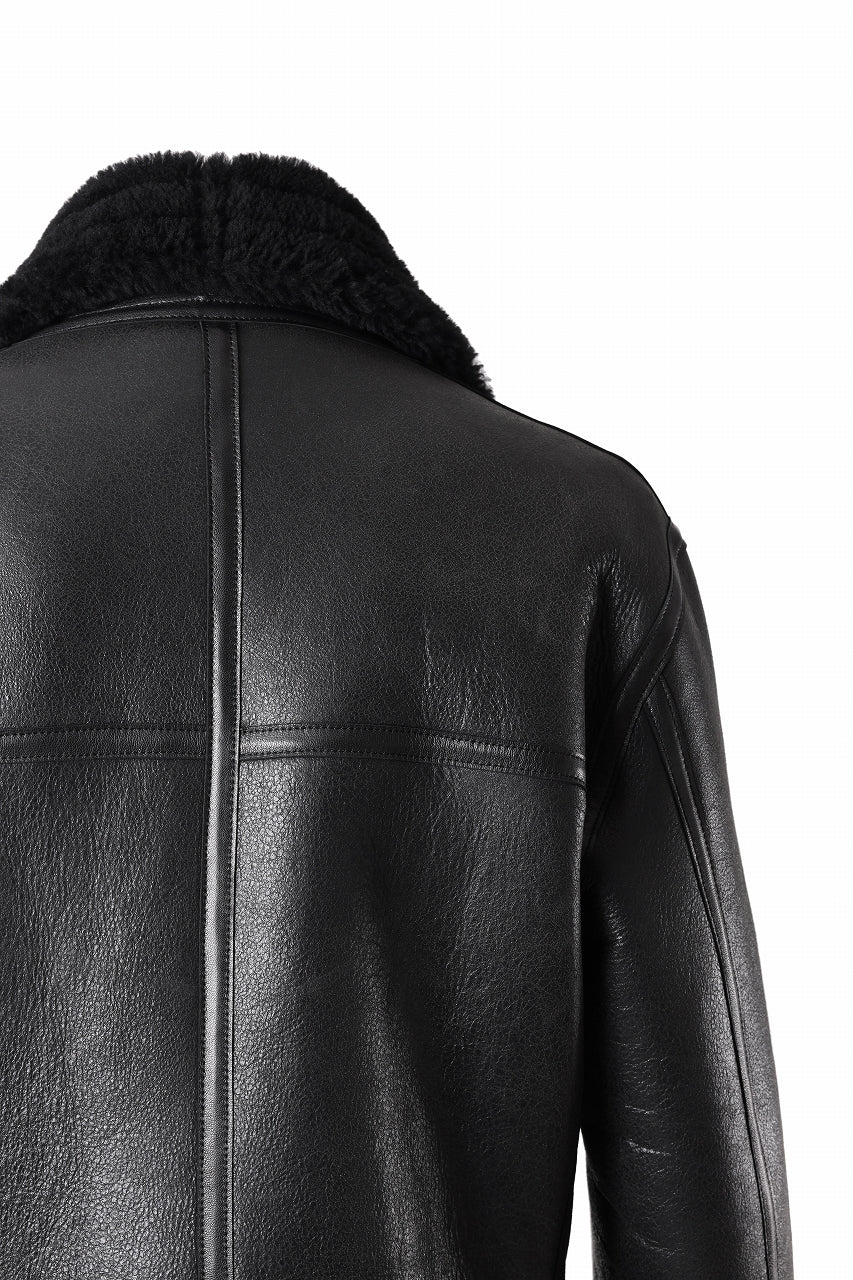 Load image into Gallery viewer, ISAMU KATAYAMA BACKLASH "LIMITED" B-3 FLIGHT JACKET / SPANISH MOUTON NATIVE BOMBER FINISH (BLACK)