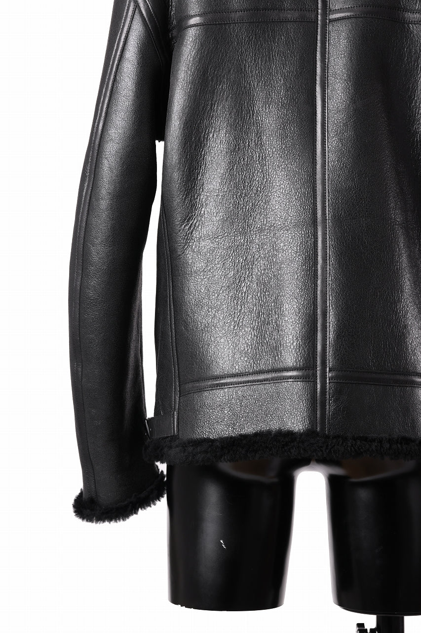 Load image into Gallery viewer, ISAMU KATAYAMA BACKLASH "LIMITED" B-3 FLIGHT JACKET / SPANISH MOUTON NATIVE BOMBER FINISH (BLACK)