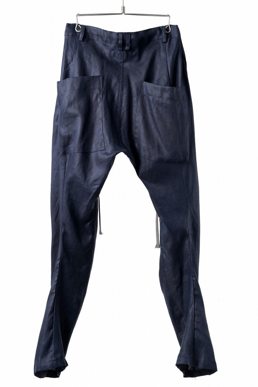 画像をギャラリービューアに読み込む, A.F ARTEFACT CURVED LONG PANTS / LINEN TWILL (NAVY)