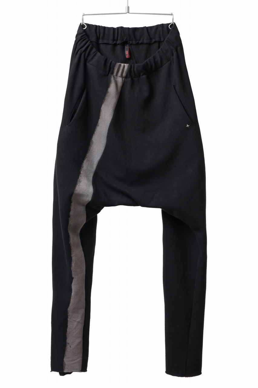 Load image into Gallery viewer, m.a+ hand painted elastic waist low crotch 2 pocket pants / P571-HP/JM4 (BLACK)