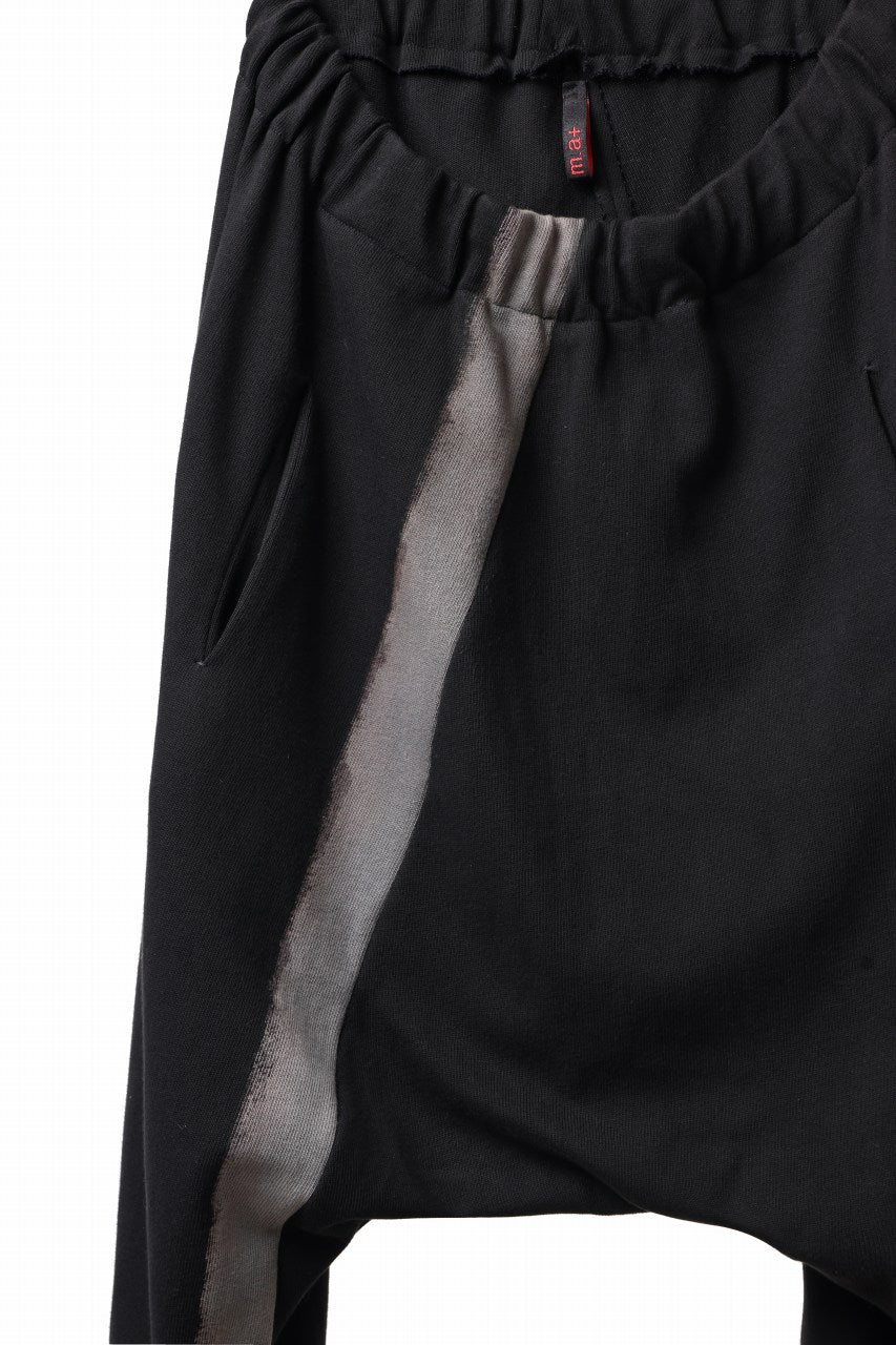 Load image into Gallery viewer, m.a+ hand painted elastic waist low crotch 2 pocket pants / P571-HP/JM4 (BLACK)