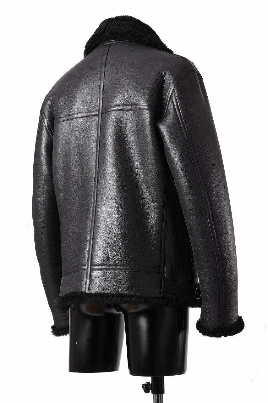 Load image into Gallery viewer, ISAMU KATAYAMA BACKLASH "LIMITED" B-3 FLIGHT JACKET / SPANISH MOUTON NATIVE BOMBER FINISH (BLACK)