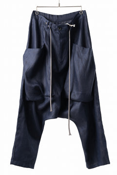 画像をギャラリービューアに読み込む, A.F ARTEFACT WIDE SARROUEL PANTS / LINEN TWILL (NAVY)