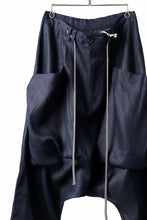 画像をギャラリービューアに読み込む, A.F ARTEFACT WIDE SARROUEL PANTS / LINEN TWILL (NAVY)