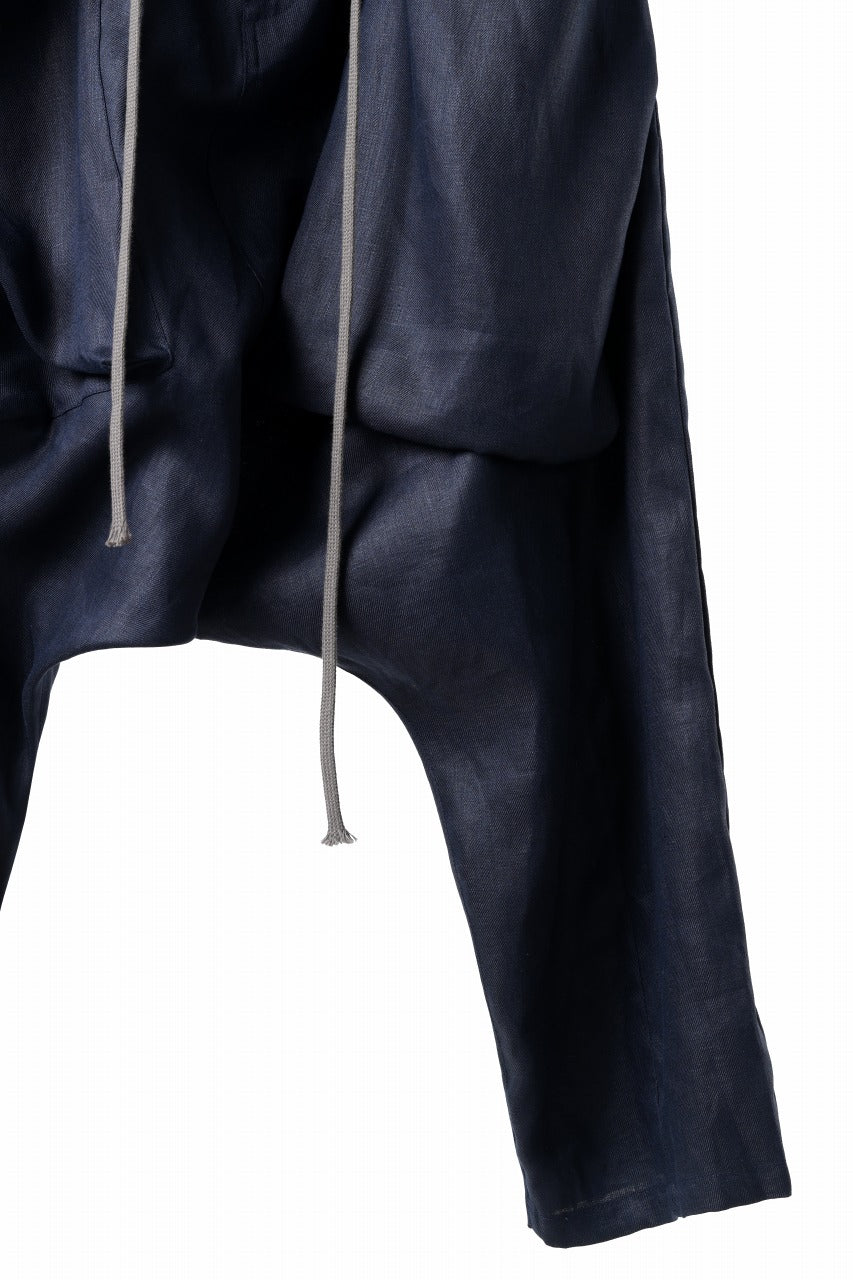 画像をギャラリービューアに読み込む, A.F ARTEFACT WIDE SARROUEL PANTS / LINEN TWILL (NAVY)