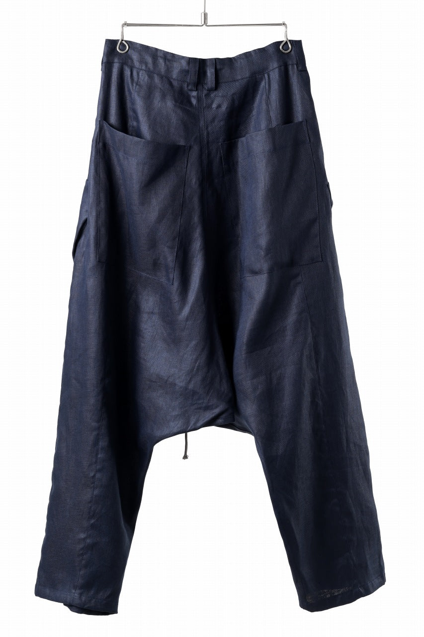 画像をギャラリービューアに読み込む, A.F ARTEFACT WIDE SARROUEL PANTS / LINEN TWILL (NAVY)