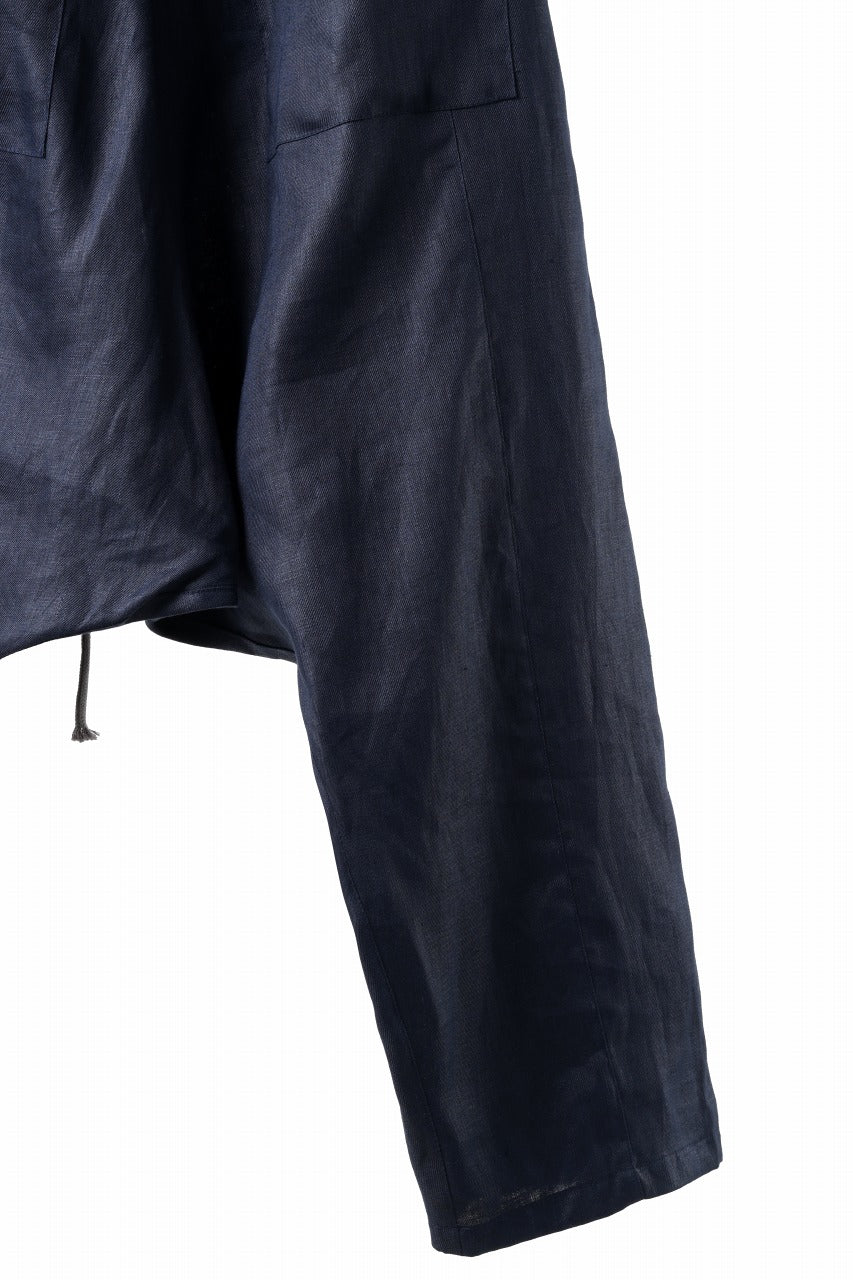画像をギャラリービューアに読み込む, A.F ARTEFACT WIDE SARROUEL PANTS / LINEN TWILL (NAVY)