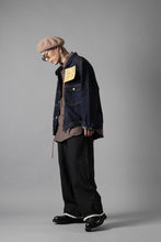 画像をギャラリービューアに読み込む, KLASICA "GALWAY" CUT OFF BOLD STRAIGHT TROUSERS / "END ON END" SUPER 120's WOOL x HEMP (MATT BLACK)