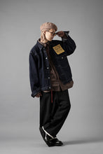 画像をギャラリービューアに読み込む, KLASICA "GALWAY" CUT OFF BOLD STRAIGHT TROUSERS / "END ON END" SUPER 120's WOOL x HEMP (MATT BLACK)