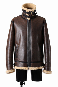 Load image into Gallery viewer, ISAMU KATAYAMA BACKLASH "LIMITED" B-3 FLIGHT JACKET / SPANISH MOUTON NATIVE BOMBER FINISH (BROWN)