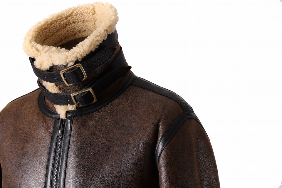 Load image into Gallery viewer, ISAMU KATAYAMA BACKLASH "LIMITED" B-3 FLIGHT JACKET / SPANISH MOUTON NATIVE BOMBER FINISH (BROWN)