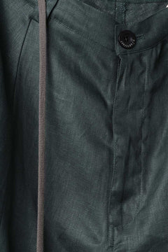 画像をギャラリービューアに読み込む, A.F ARTEFACT CURVED LONG PANTS / LINEN TWILL (GREEN)