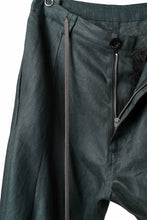 画像をギャラリービューアに読み込む, A.F ARTEFACT CURVED LONG PANTS / LINEN TWILL (GREEN)