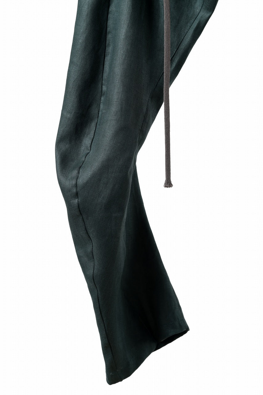 画像をギャラリービューアに読み込む, A.F ARTEFACT CURVED LONG PANTS / LINEN TWILL (GREEN)