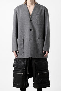 画像をギャラリービューアに読み込む, TARO HORIUCHI / th products Collarless Jacket / active setter tweed knit (gray)