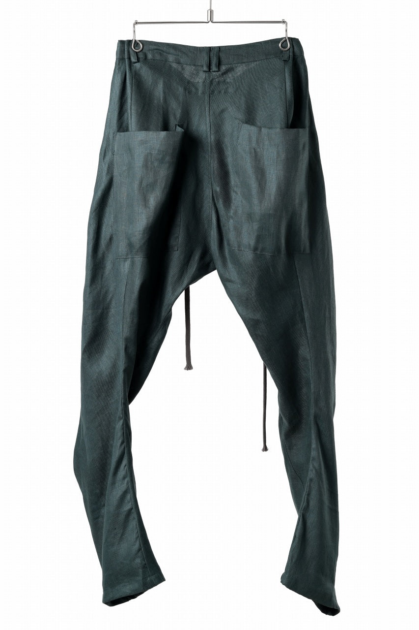 画像をギャラリービューアに読み込む, A.F ARTEFACT CARVED LONG PANTS / LINEN TWILL (GREEN)