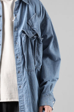 画像をギャラリービューアに読み込む, KATHARINE HAMNETT MULTI POCKET DENIM SHIRT / ORGANIC COTTON (LIGHT BLUE)